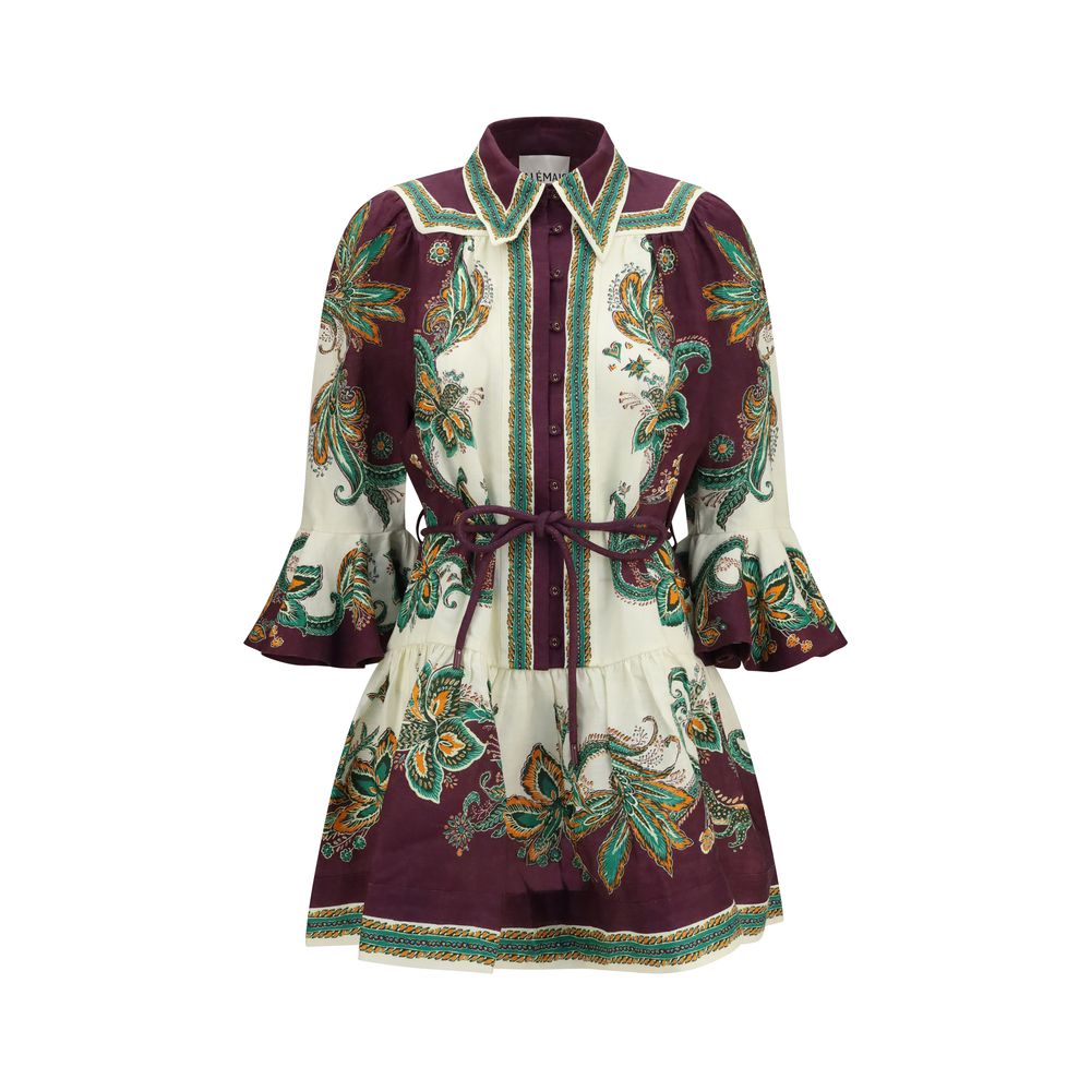 Alemais Mehrfarbiges Leinen-Freizeitkleid