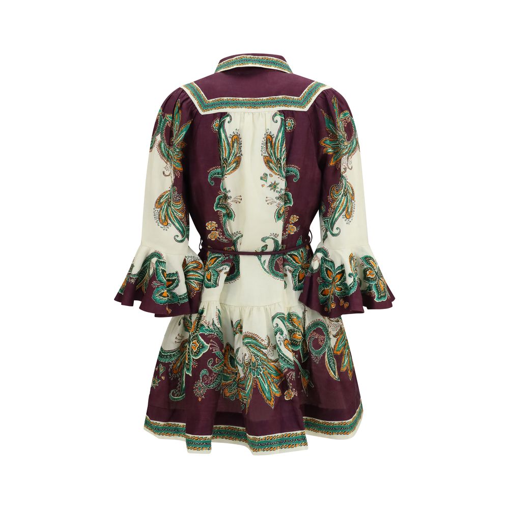 Alemais Mehrfarbiges Leinen-Freizeitkleid