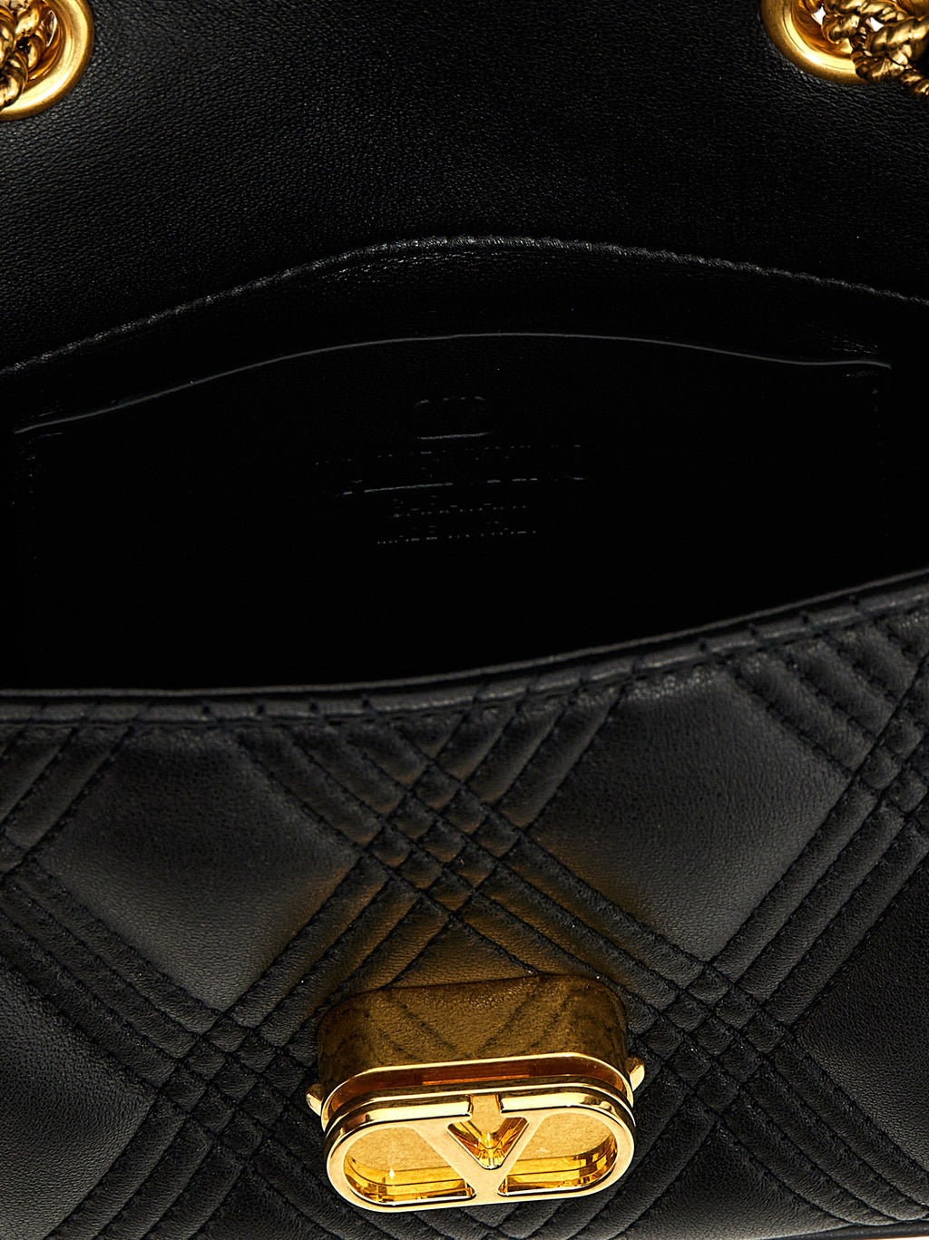 Valentino Garavani Schwarze Lammleder-Schultertasche