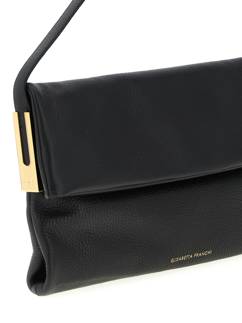 Elisabetta Franchi Schwarze Kalbsleder-Schultertasche