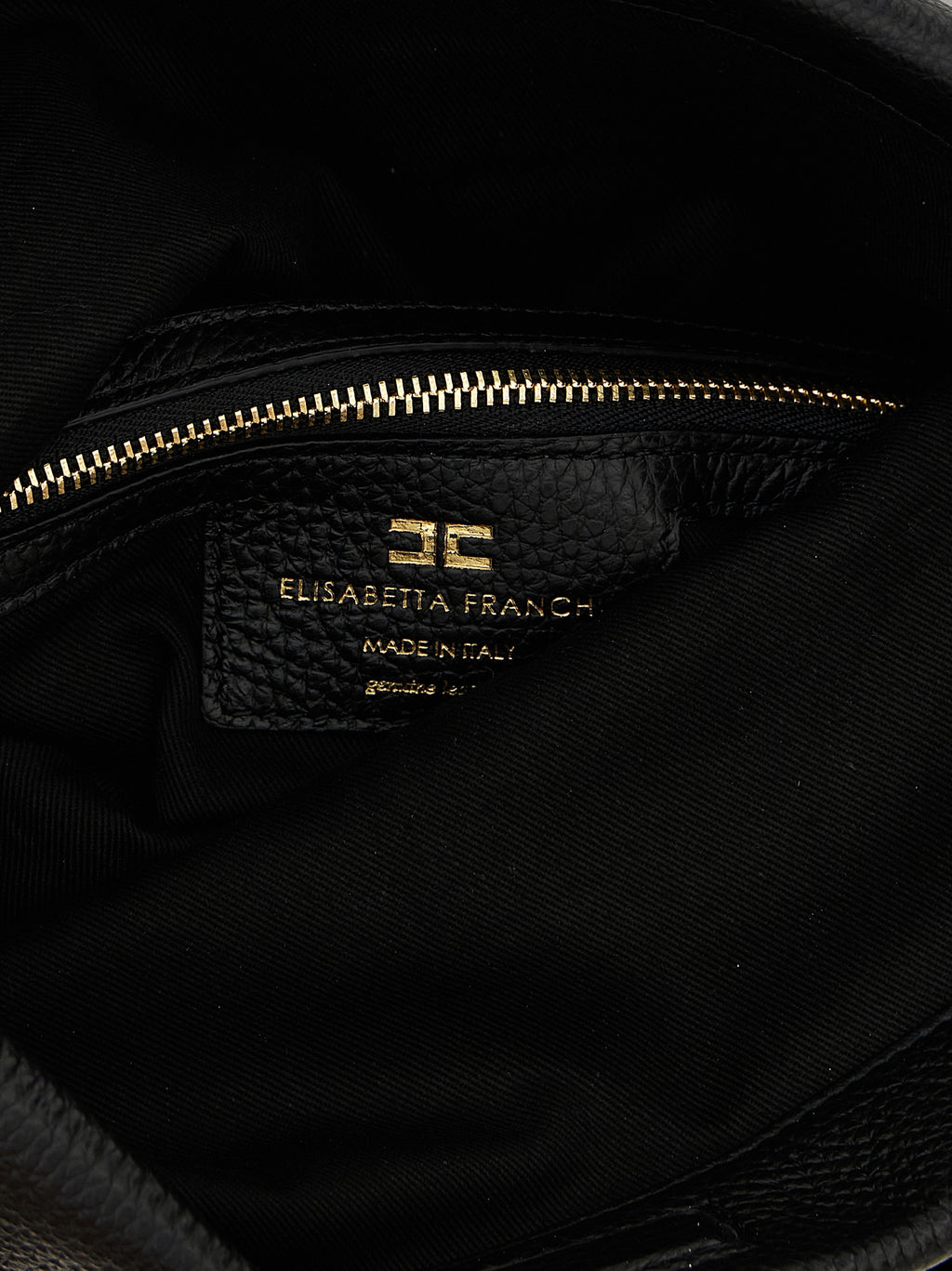 Elisabetta Franchi Schwarze Kalbsleder-Schultertasche