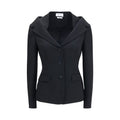 Alexander McQueen Schwarze Oves Aries Wolljacke in voller Länge