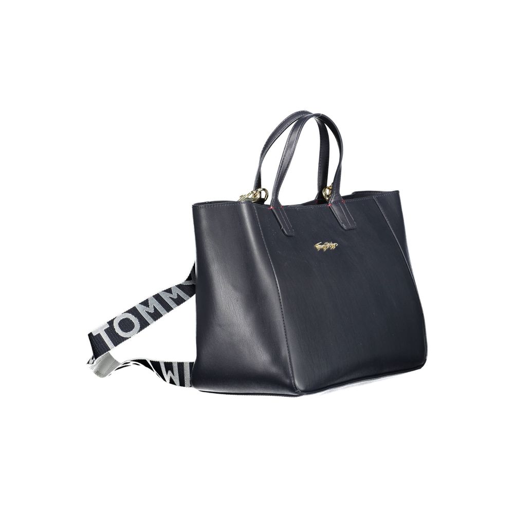 Tommy Hilfiger Blaue Damenhandtasche aus Polyurethan
