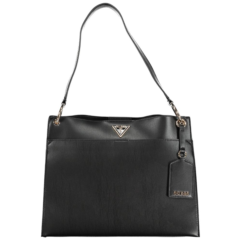 Guess Jeans Schwarze Damen-Handtasche aus Polyurethan