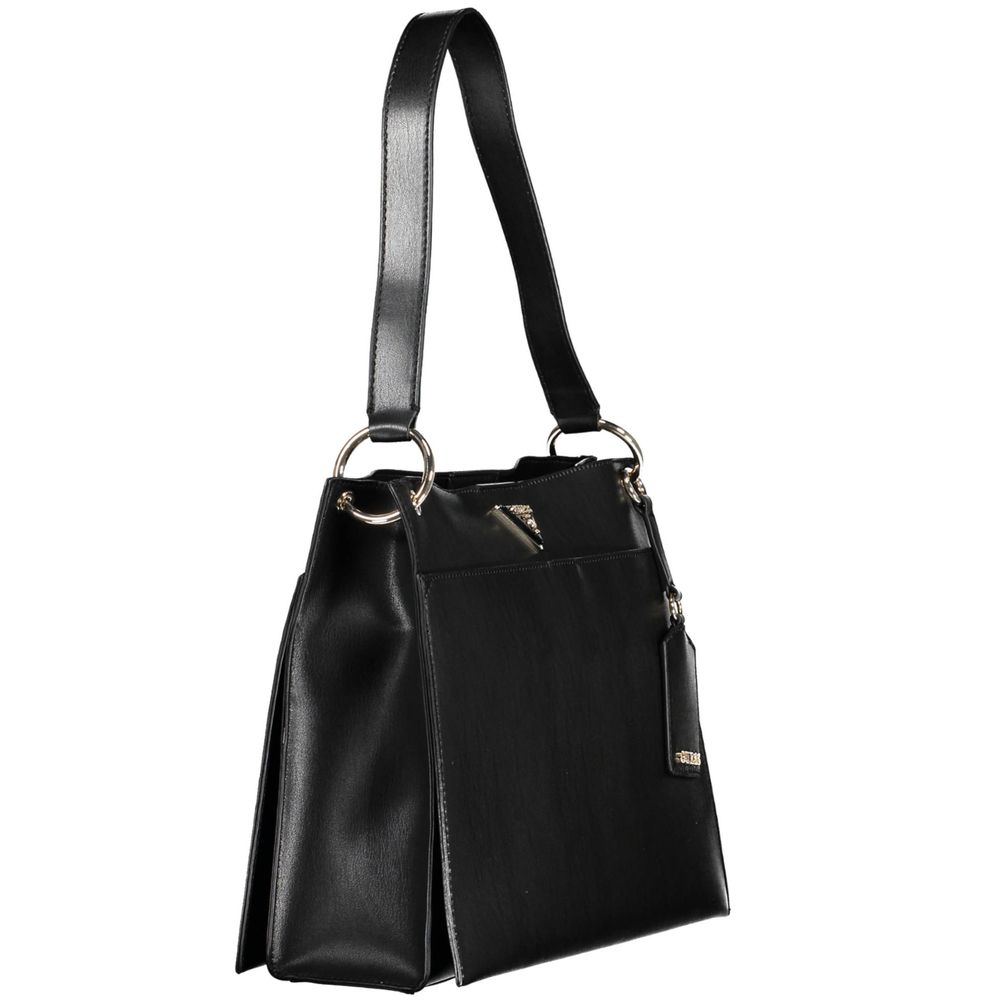 Guess Jeans Schwarze Damen-Handtasche aus Polyurethan