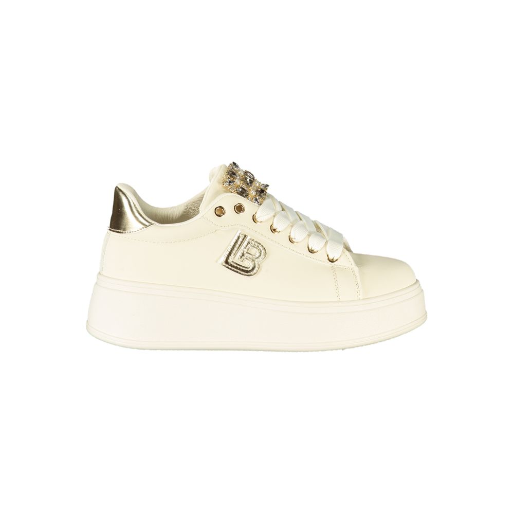 Laura Biagiotti Damen Sneaker aus Beige Polyurethan