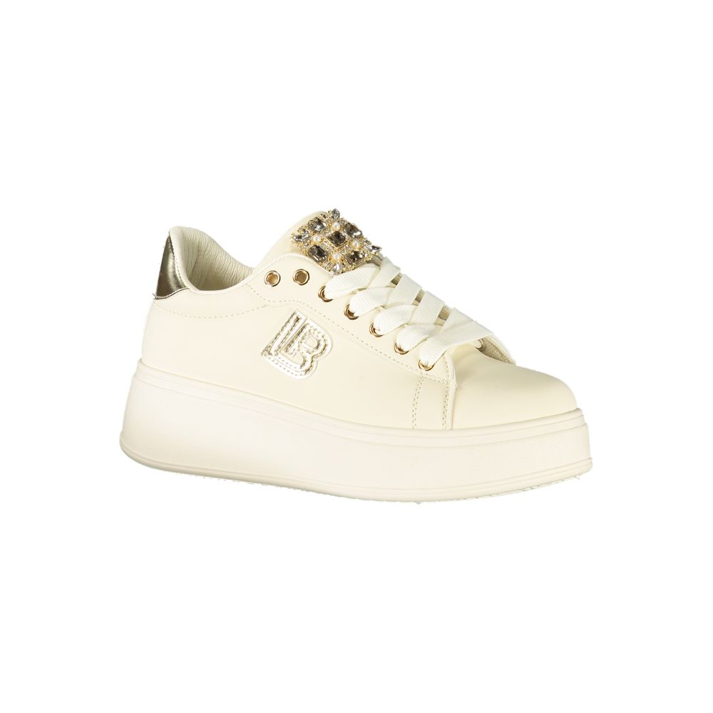 Laura Biagiotti Damen Sneaker aus Beige Polyurethan