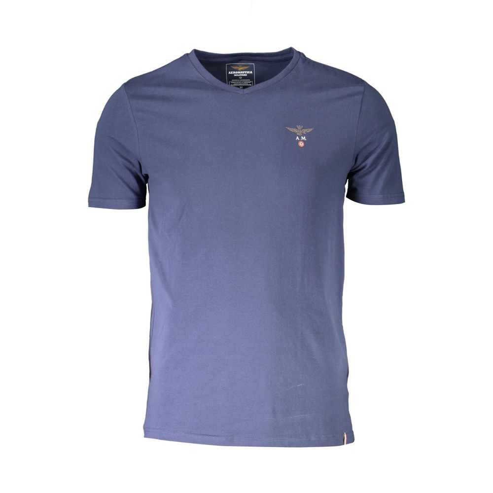 Aeronautica Militare Blaues Baumwoll-T-Shirt für Herren