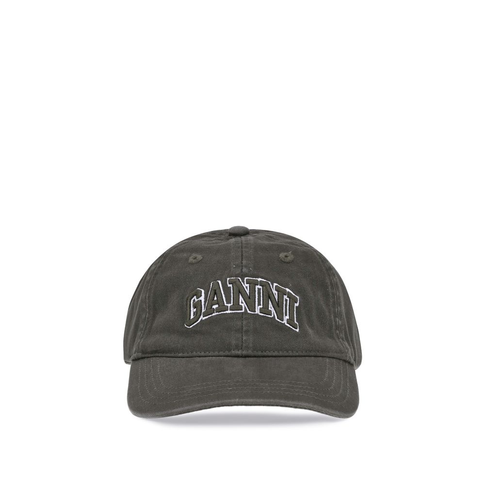 Ganni Zweifarbige Baumwollkappe (Baseball Cap)