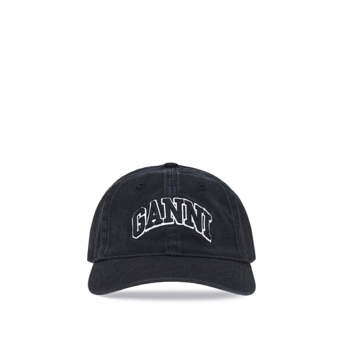 Ganni Schwarze Baumwollkappe (Baseball Cap)