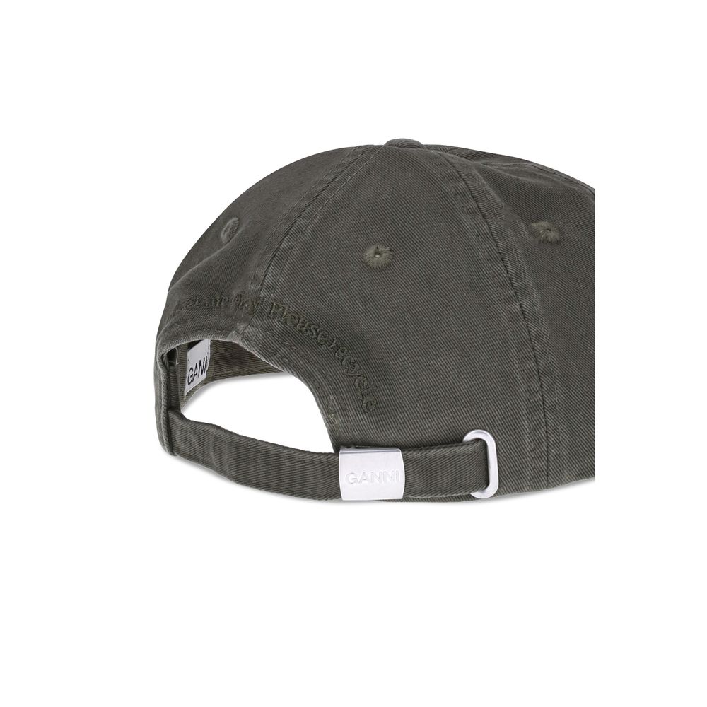 Ganni Zweifarbige Baumwollkappe (Baseball Cap)