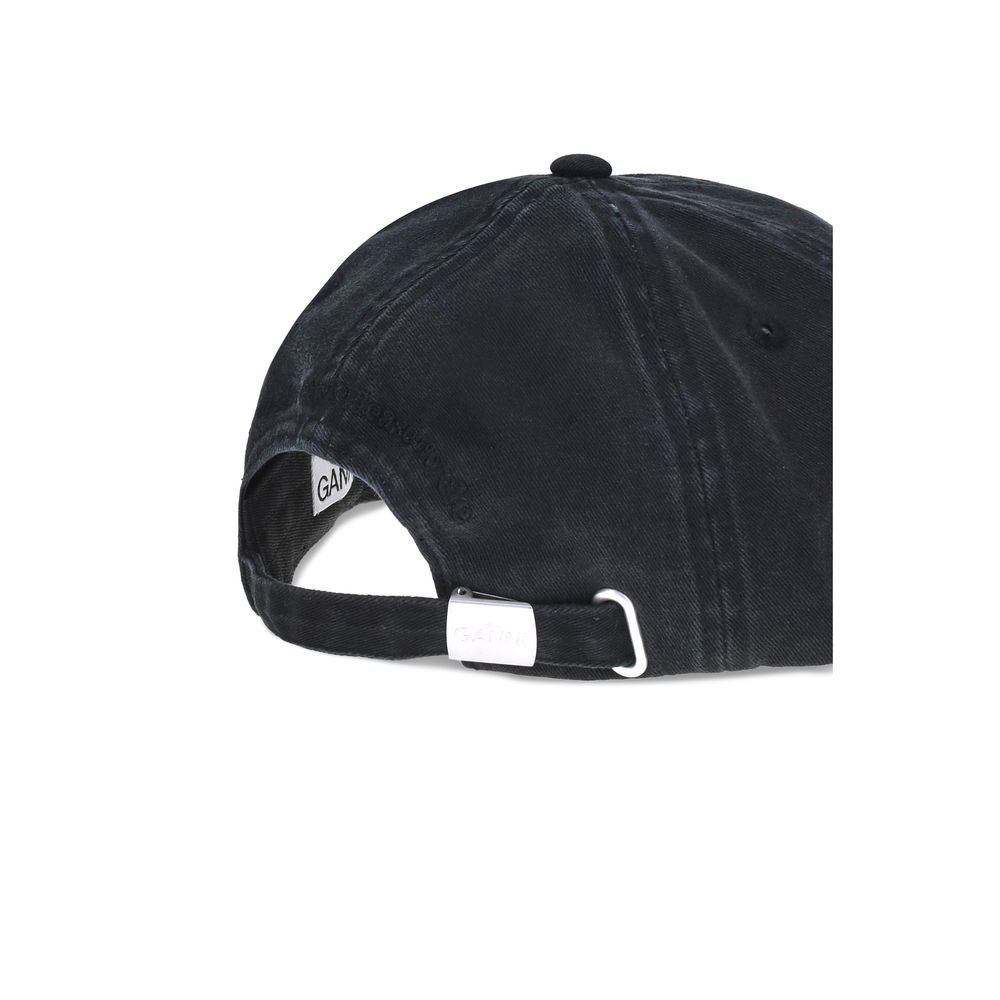 Ganni Schwarze Baumwollkappe (Baseball Cap)