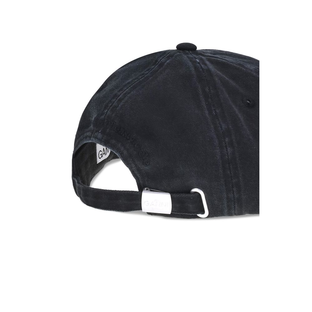 Ganni Schwarze Baumwollkappe (Baseball Cap)