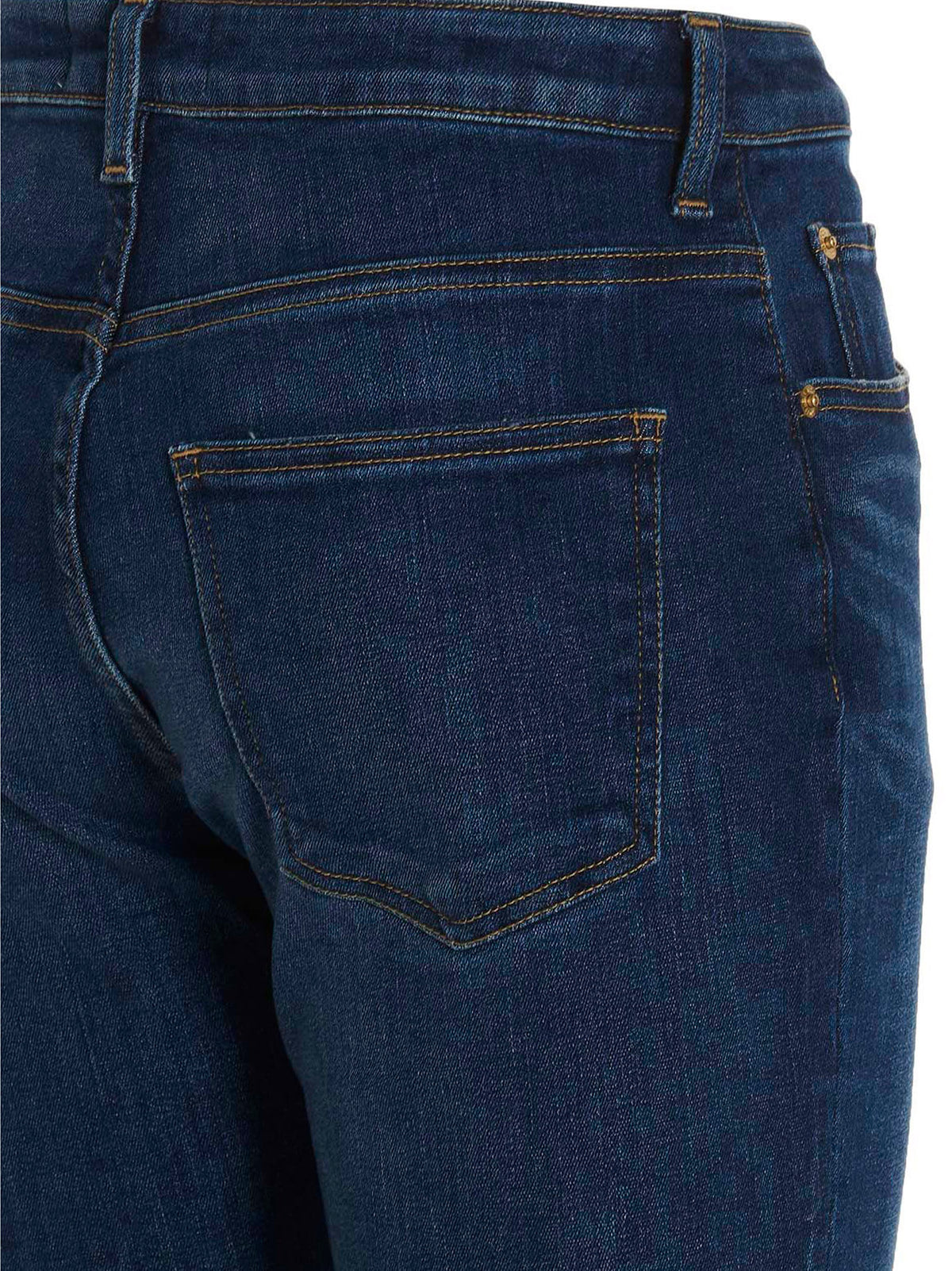 TU ES MON TRESOR Blaue Baumwoll-Jeans mit ausgestelltem Bein