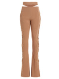 ANDREĀDAMO Beige Viscose Flared Pants
