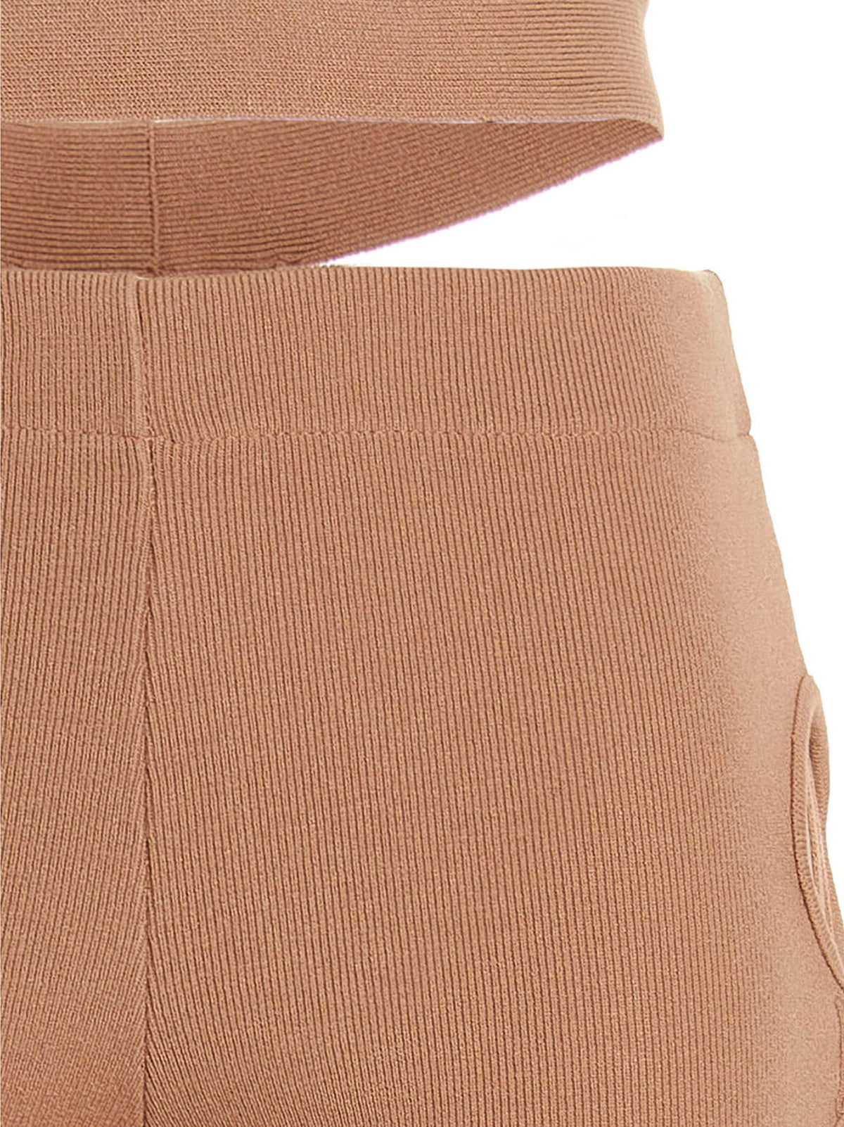 ANDREĀDAMO Beige Viscose Flared Pants