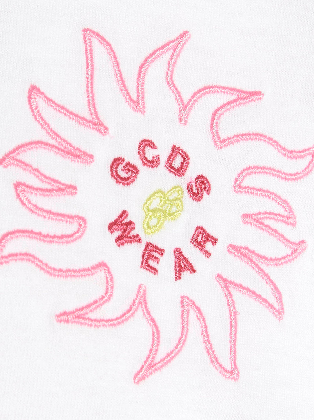 GCDS Weißes Baumwoll-T-Shirt