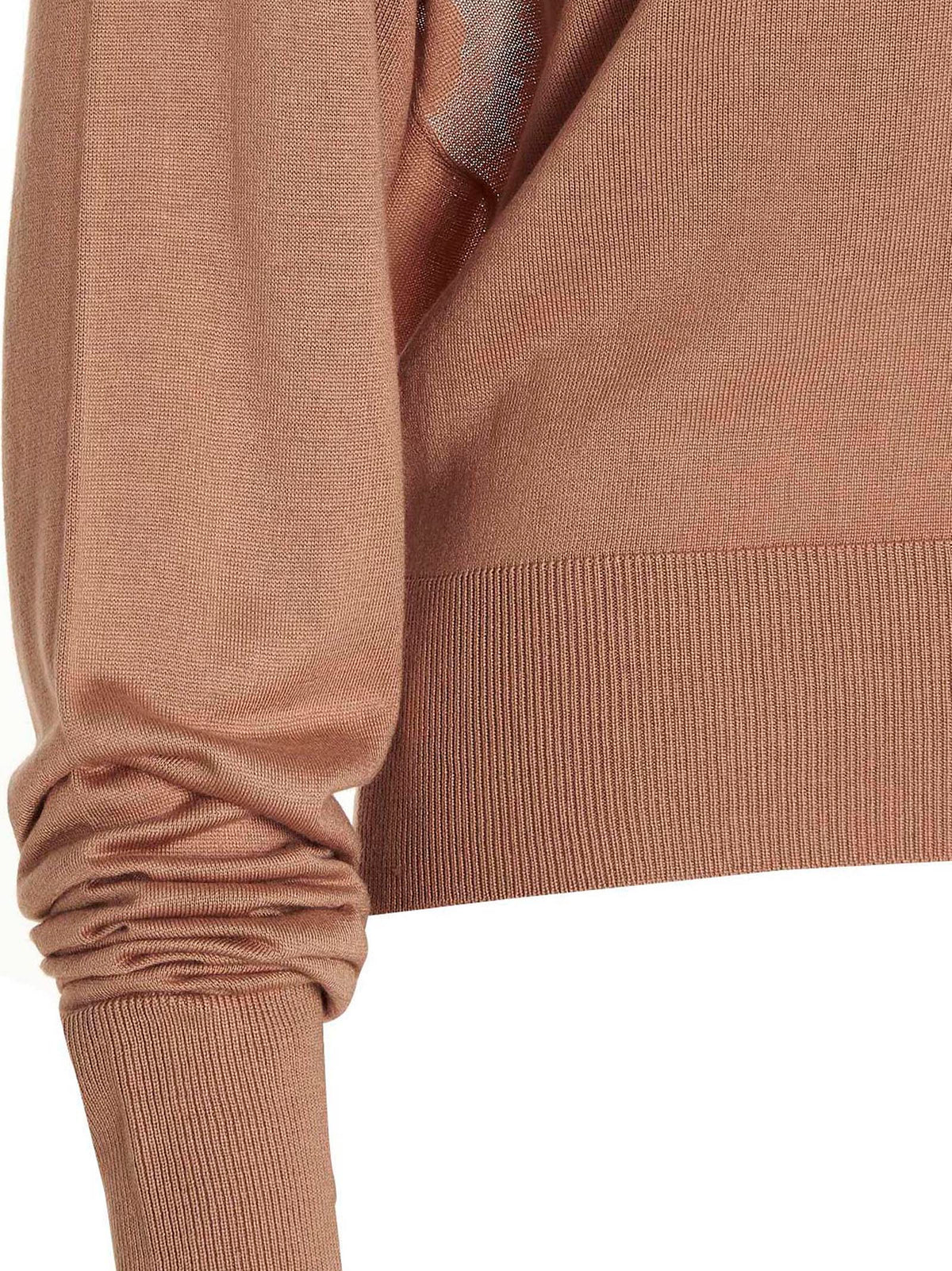 RAMAEL Beige Seidenstrickjacke