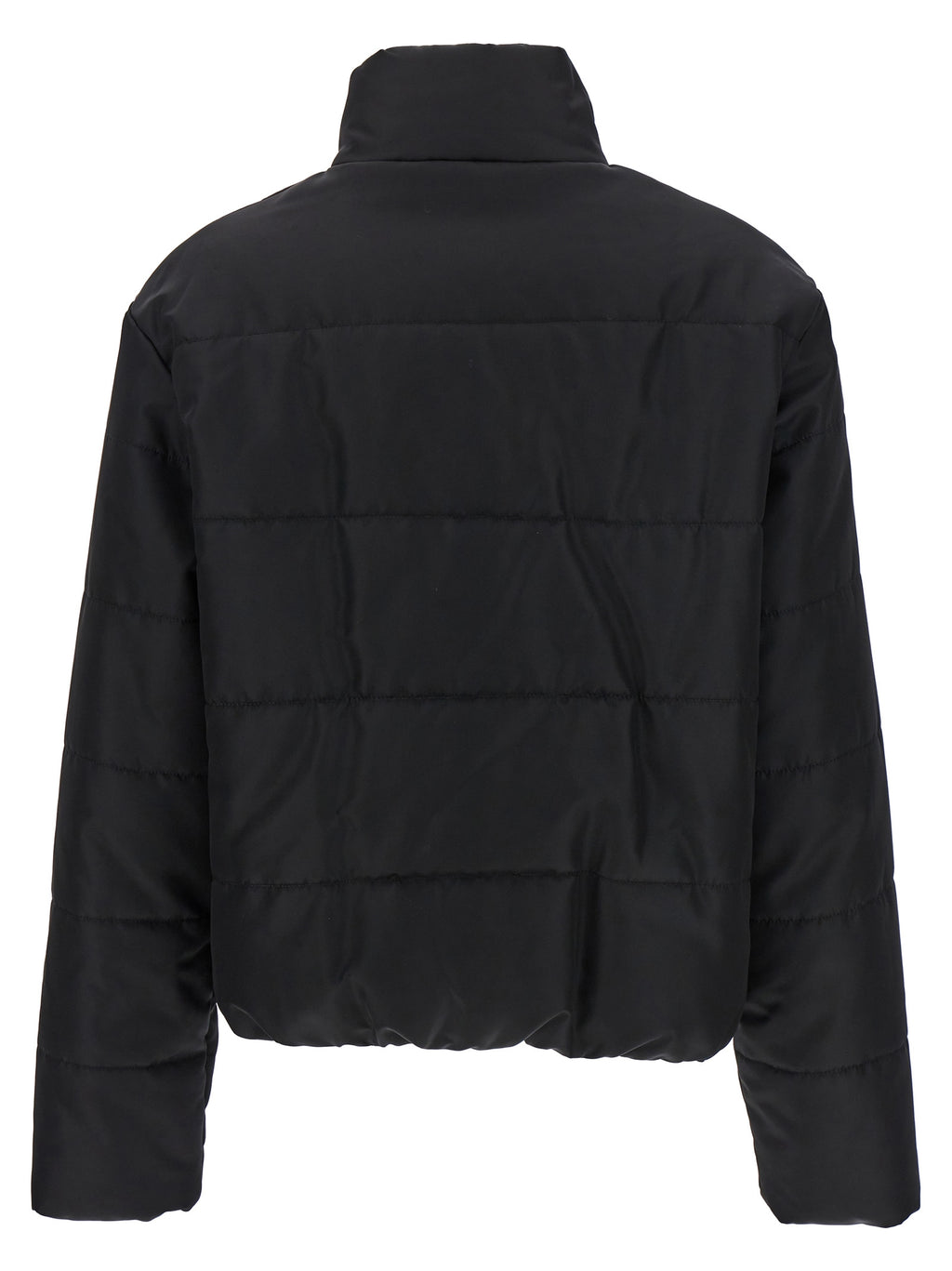 Moschino Schwarze Polyamid-Jacke in voller Länge