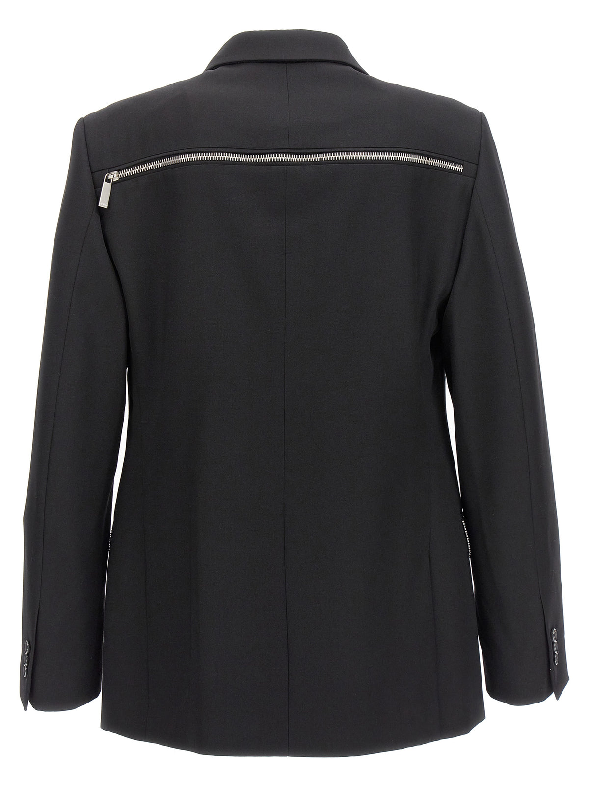 Off-White Schwarzer Blazer aus reiner Schurwolle