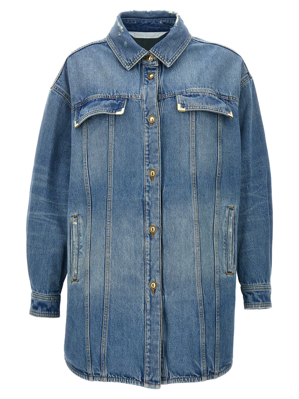 Palm Angels Blaue Jeansjacke aus Baumwolle