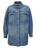 Palm Angels Blaue Jeansjacke aus Baumwolle