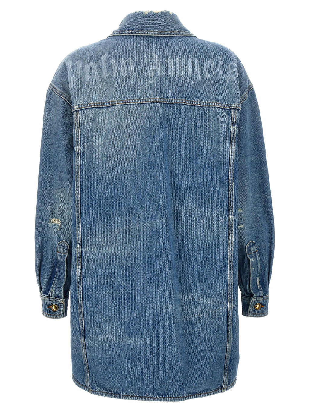 Palm Angels Blaue Jeansjacke aus Baumwolle