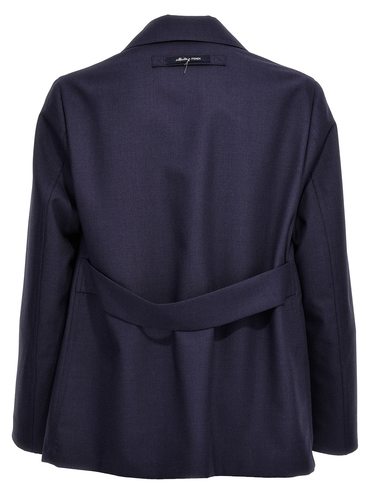Fendi Blaue Jacke aus reiner Schurwolle in voller Länge
