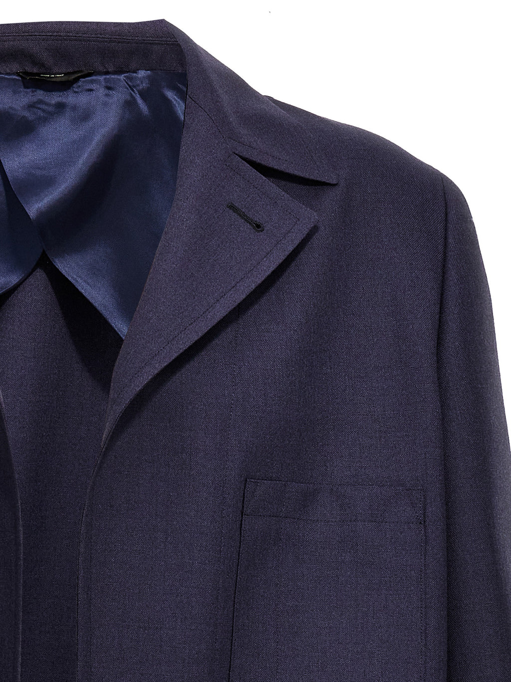 Fendi Blaue Jacke aus reiner Schurwolle in voller Länge