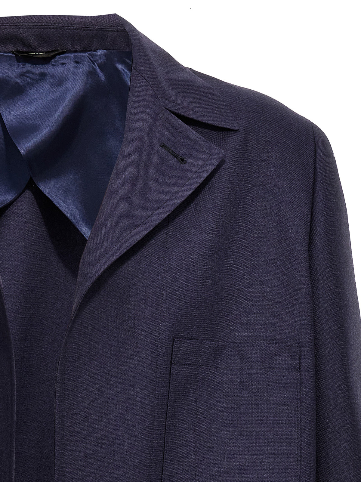 Fendi Blaue Jacke aus reiner Schurwolle in voller Länge