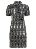 Max Mara Kurzes Zweifarben-Polyesterkleid
