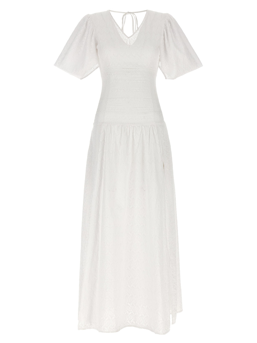 LE TWINS Weißes Baumwoll-Maxikleid
