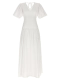LE TWINS Weißes Baumwoll-Maxikleid