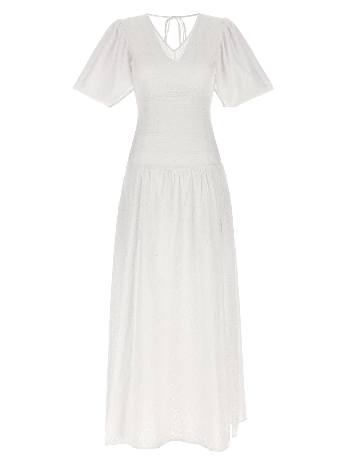 LE TWINS Weißes Baumwoll-Maxikleid