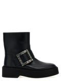 Roger Vivier Schwarze Stiefeletten aus Kalbsleder