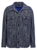Etro Blaue Wolljacke in voller Länge