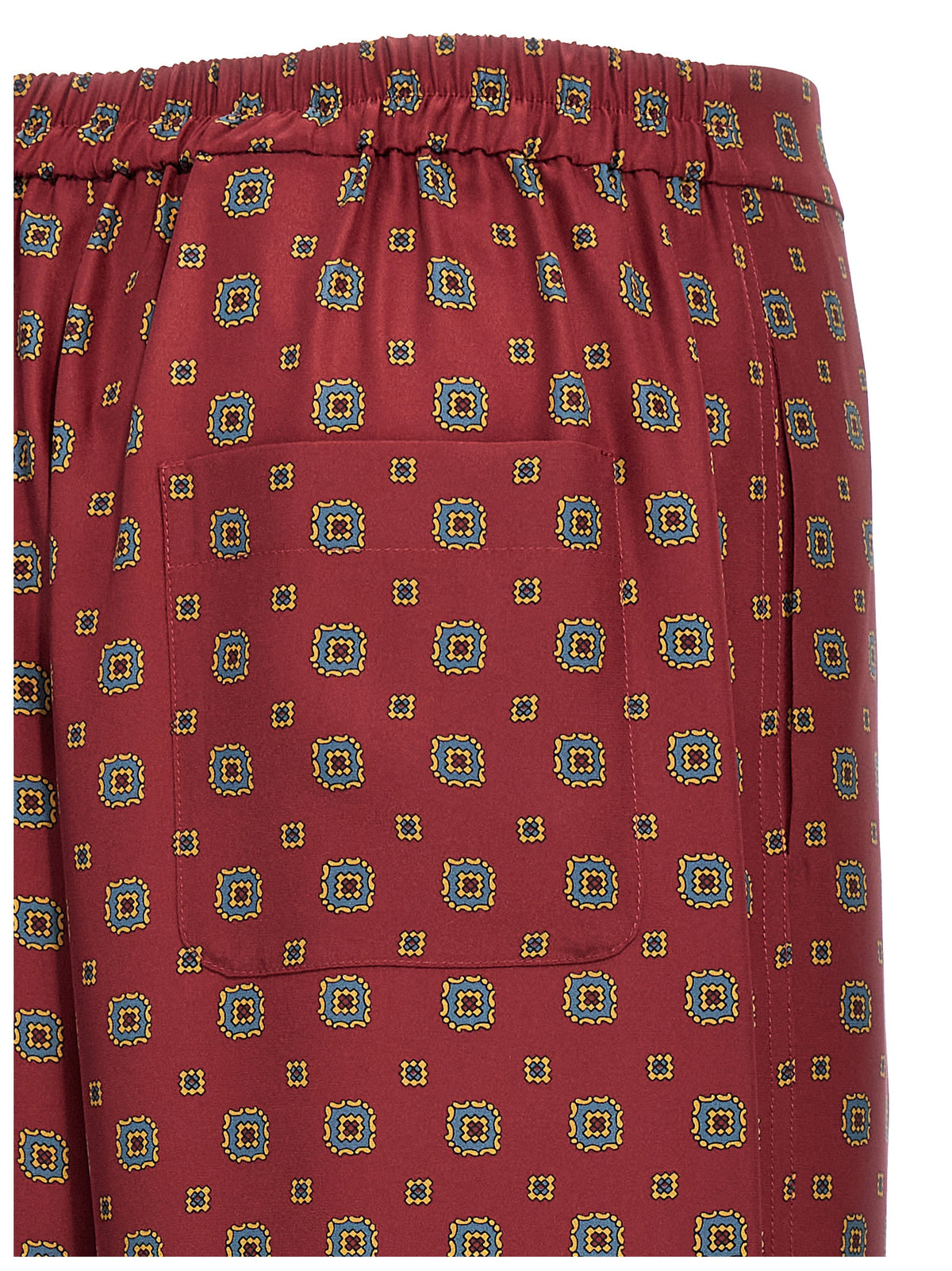 Moschino Bordeaux Seiden-Freizeithose