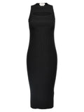 Alexander McQueen Schwarzes Midikleid aus Viskose