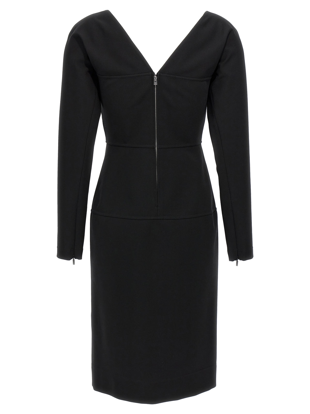 Fendi Schwarzes Midikleid aus Viskose