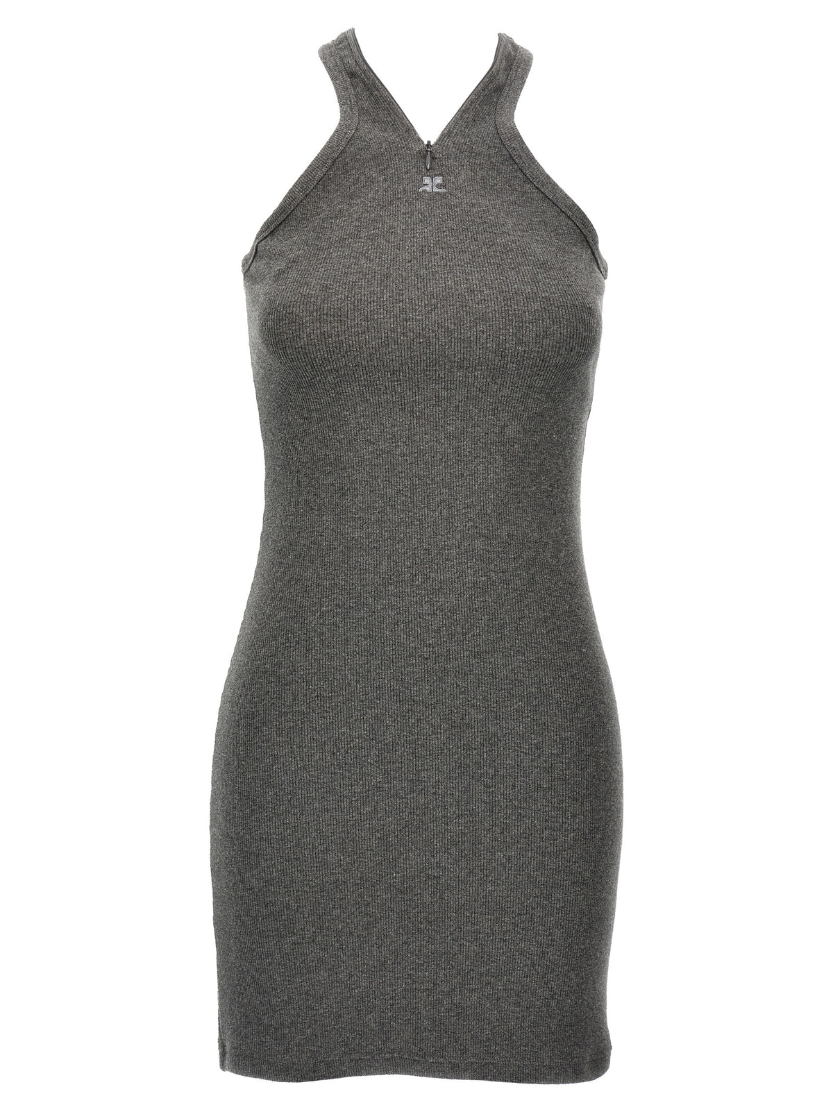 Courrèges Graues Baumwoll-Kurzkleid