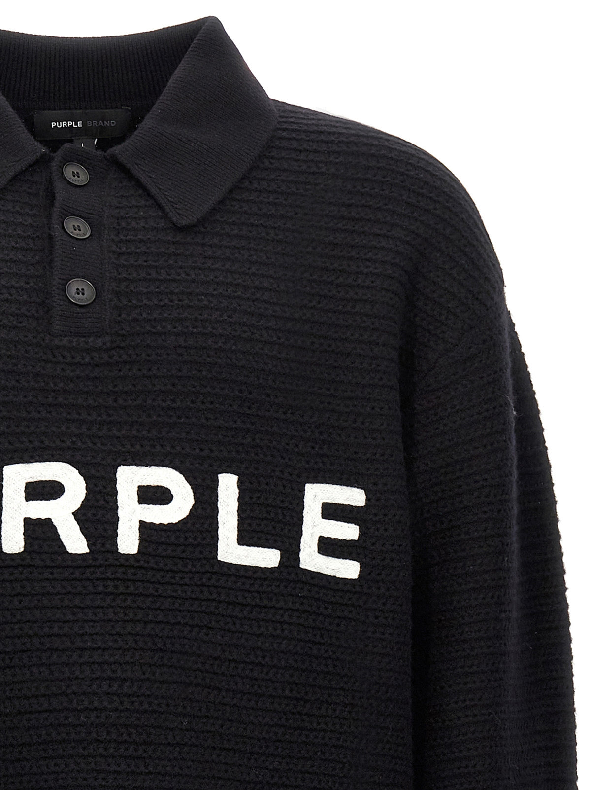 PURPLE Schwarzer Wollcardigan