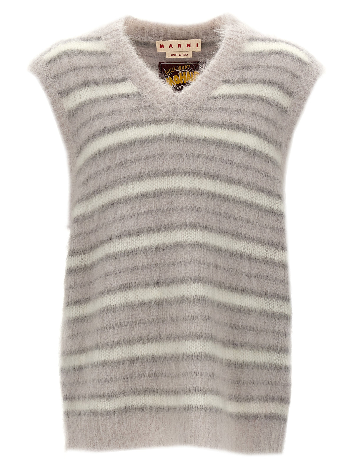 Marni Grau melierter Mohair-Pullover