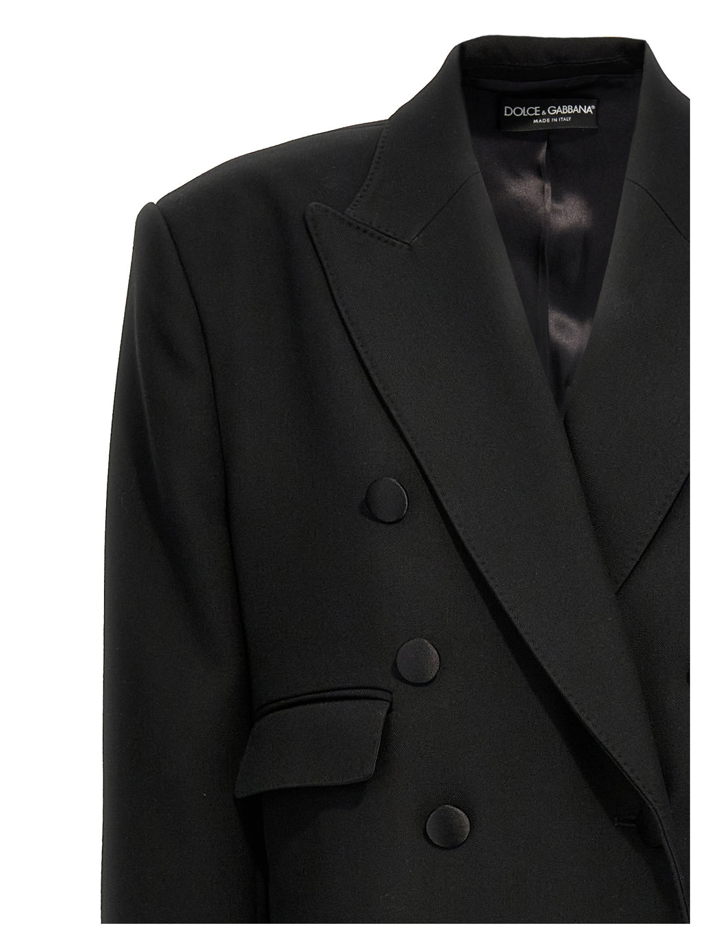 Dolce & Gabbana Schwarzer Wollmantel aus reiner Schurwolle