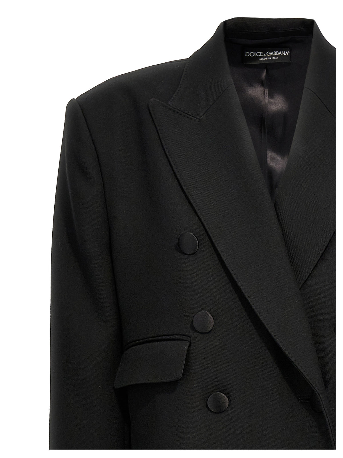 Dolce & Gabbana Schwarzer Wollmantel aus reiner Schurwolle