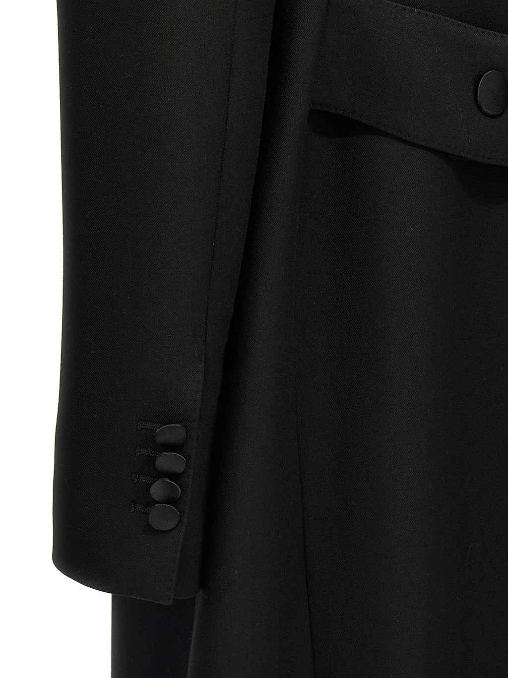 Dolce & Gabbana Schwarzer Wollmantel aus reiner Schurwolle