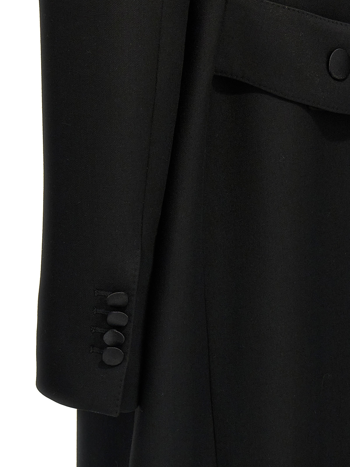 Dolce & Gabbana Schwarzer Wollmantel aus reiner Schurwolle