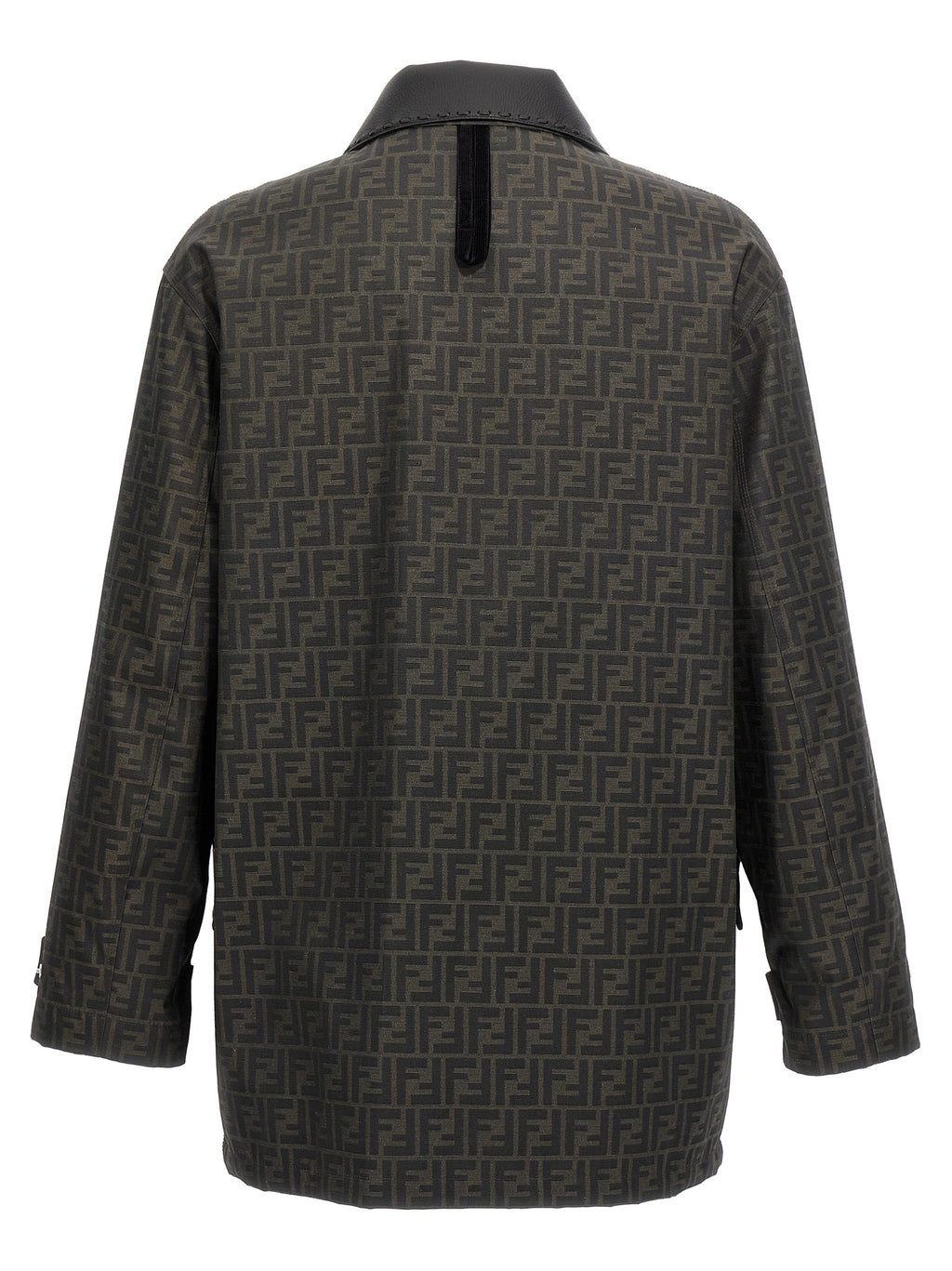 Fendi Braune Polyester-Jacke in voller Länge