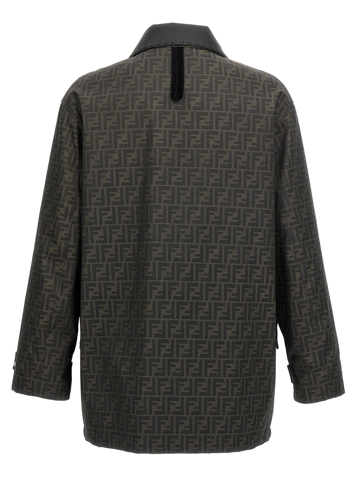 Fendi Braune Polyester-Jacke in voller Länge
