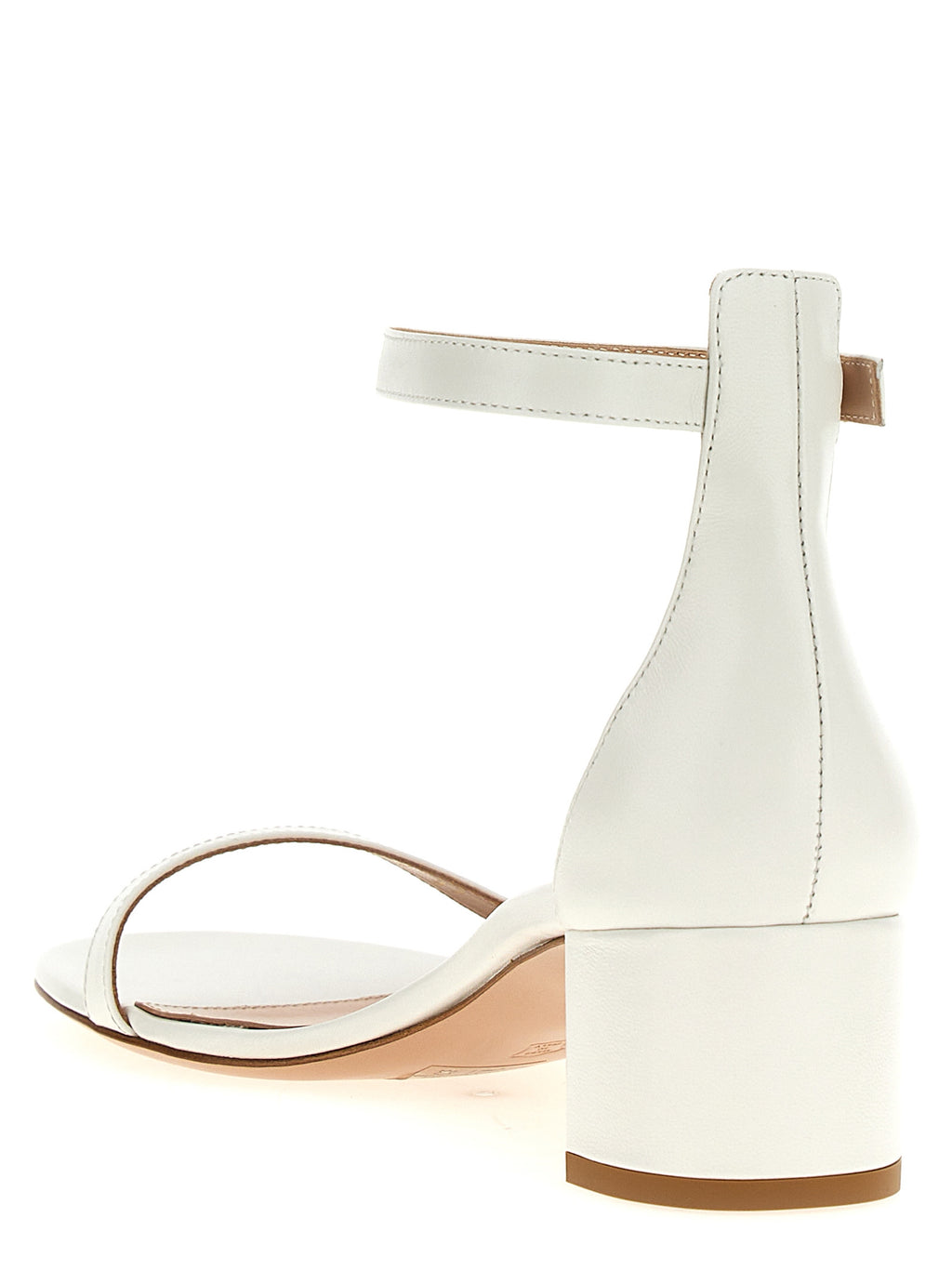 Gianvito Rossi Weiße flache Sandalen aus Leder