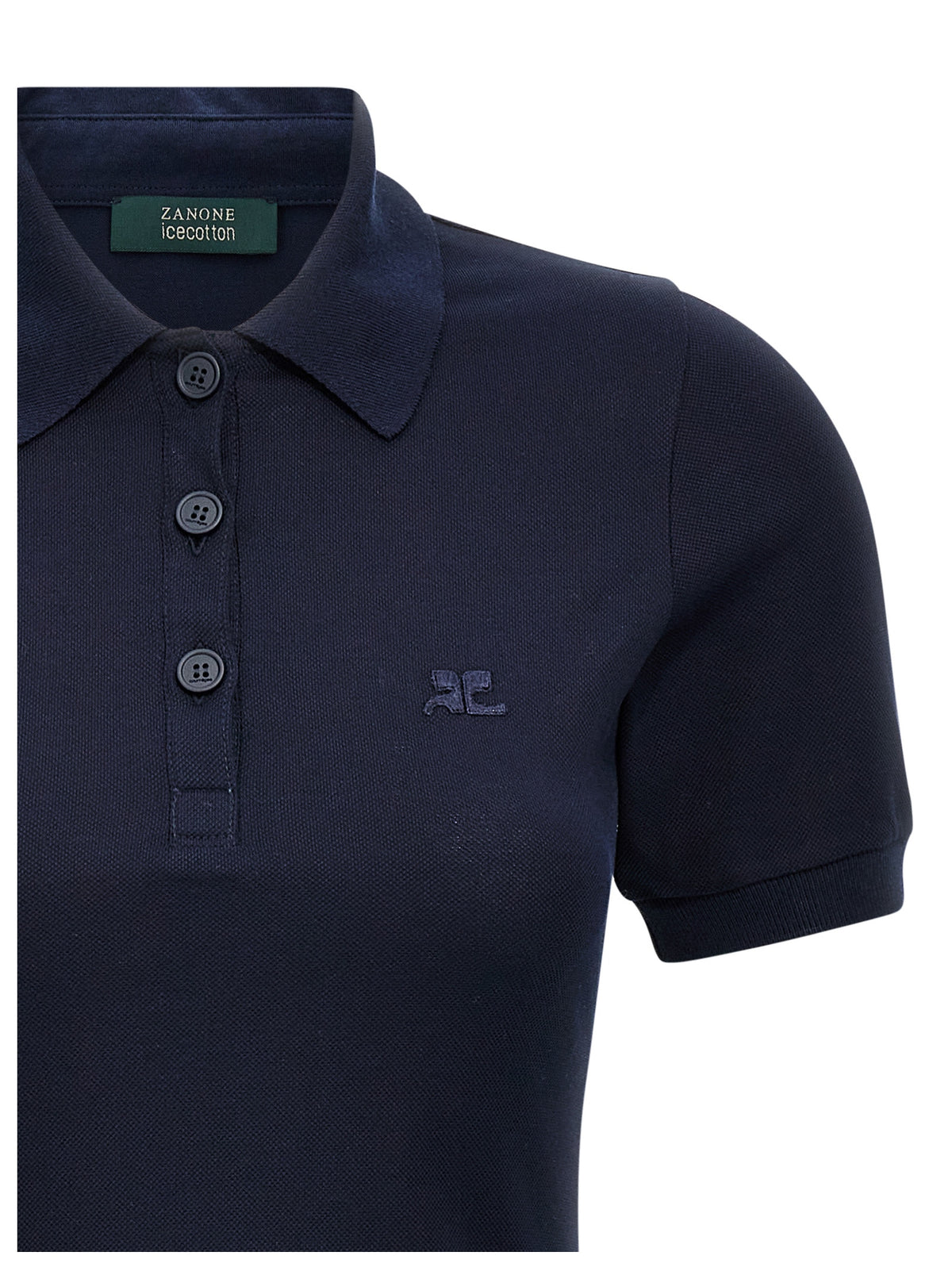 Courrèges Kurzes blaues Baumwollkleid